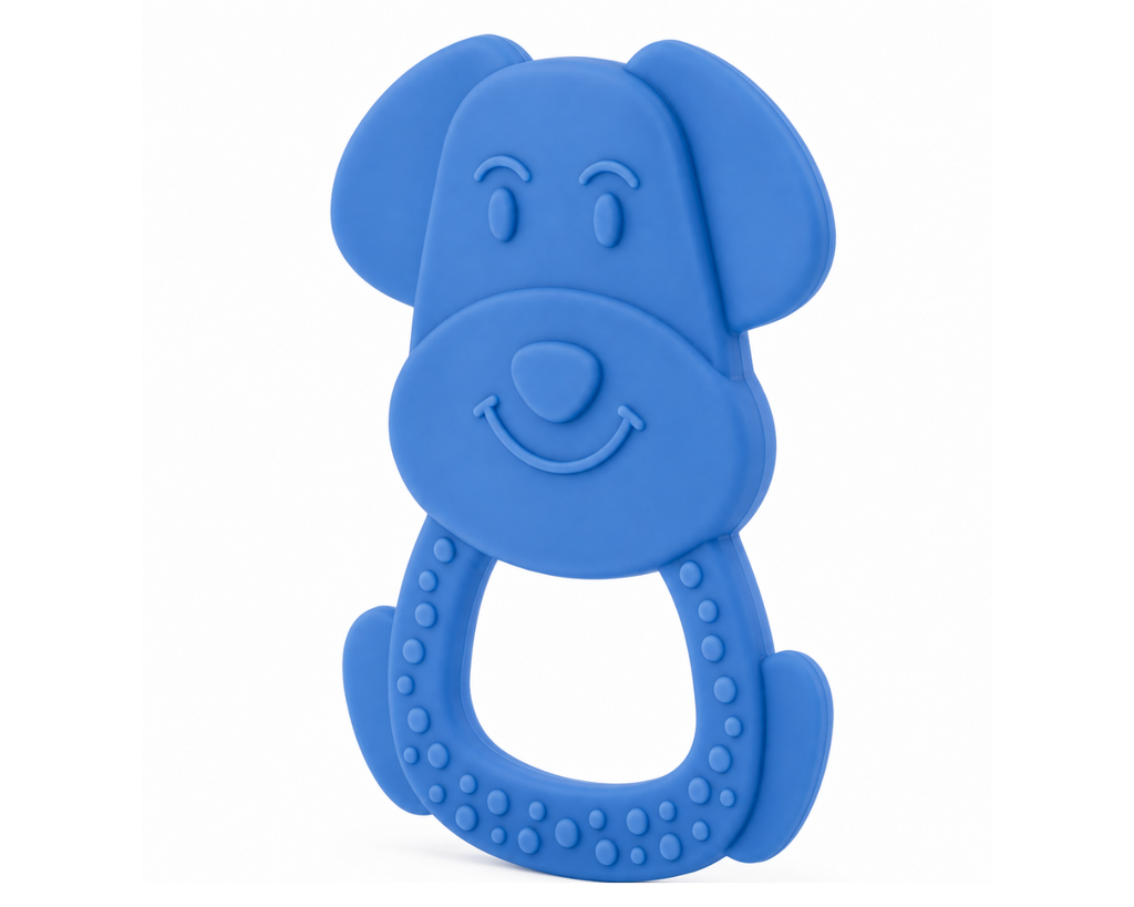 KidoThrive Puppy Teether – Blue | Textured Baby Teething Toy