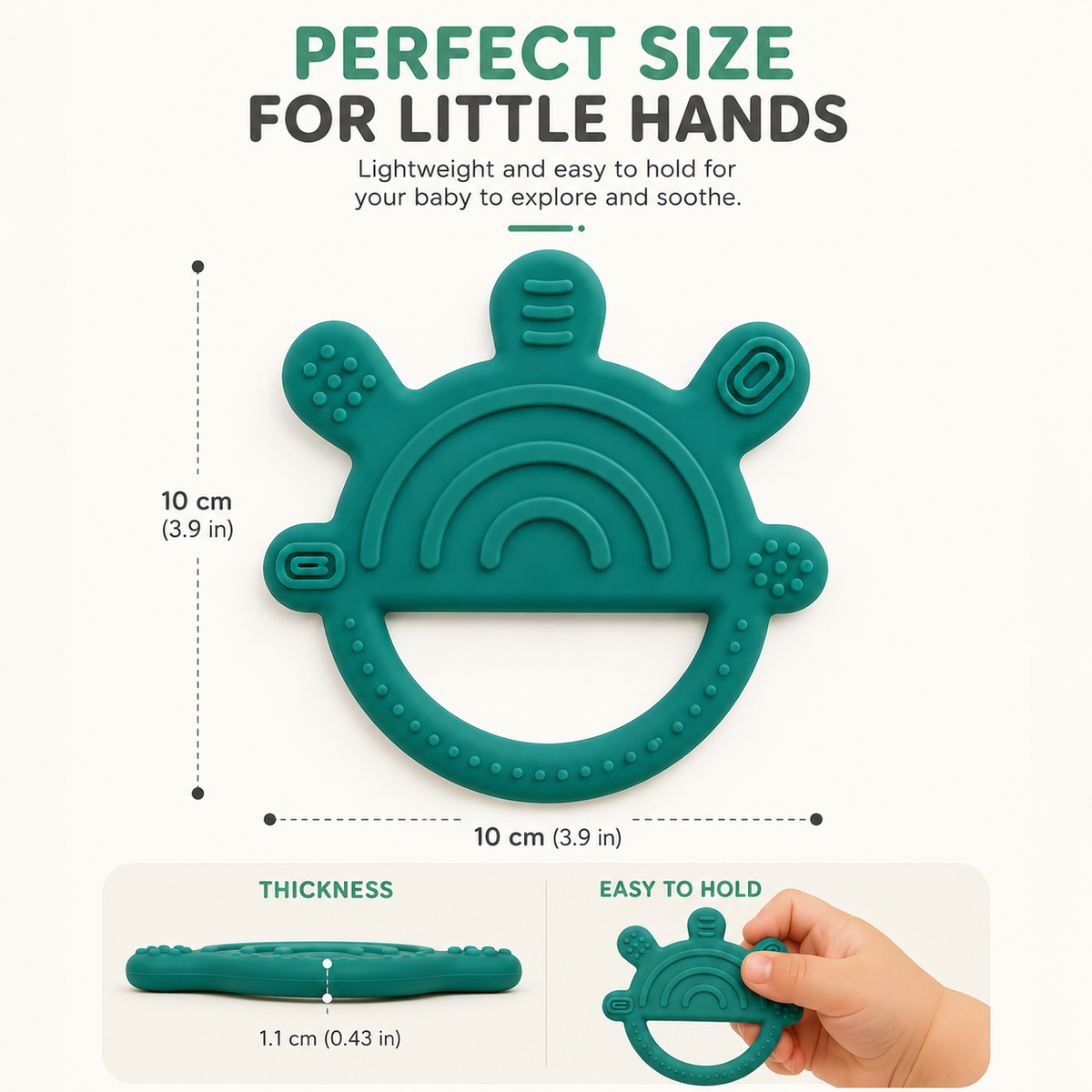 KidoThrive Rainbow Teether – Textured Silicone Baby Teething Toy